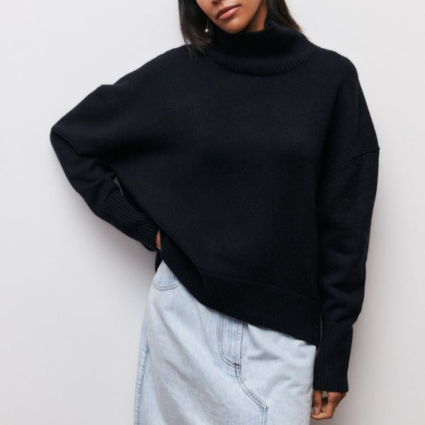 Women's Long-Sleeve Roll-Neck Knit Sweater
