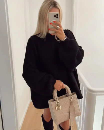 Abito casual oversize da donna con spalle scese