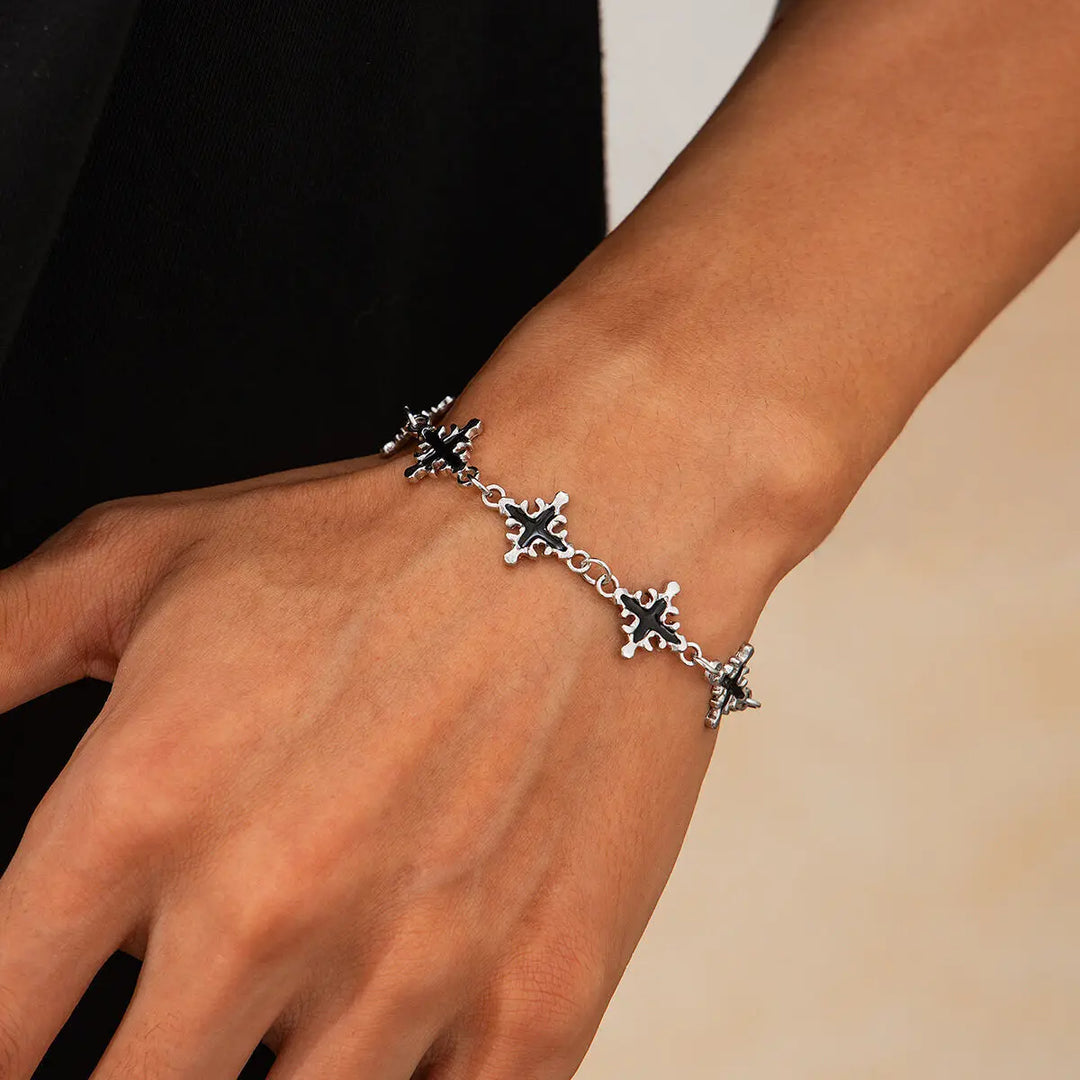Obsidian Stone Cross Bracelet for Stylish Accessories