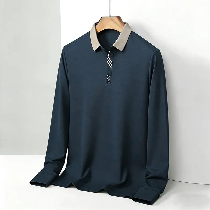 Men's Long-Sleeve Polo Shirt in Portofino Style