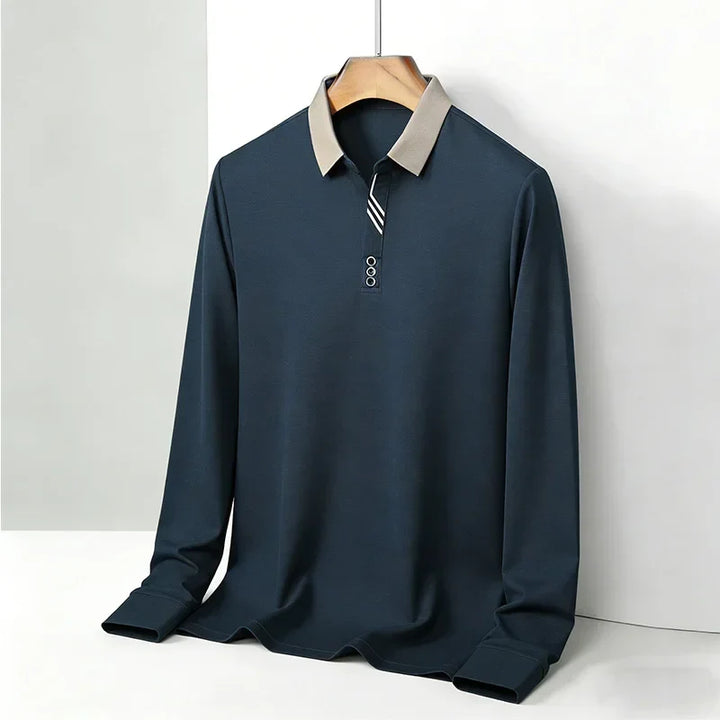 Men's Long-Sleeve Polo Shirt in Portofino Style