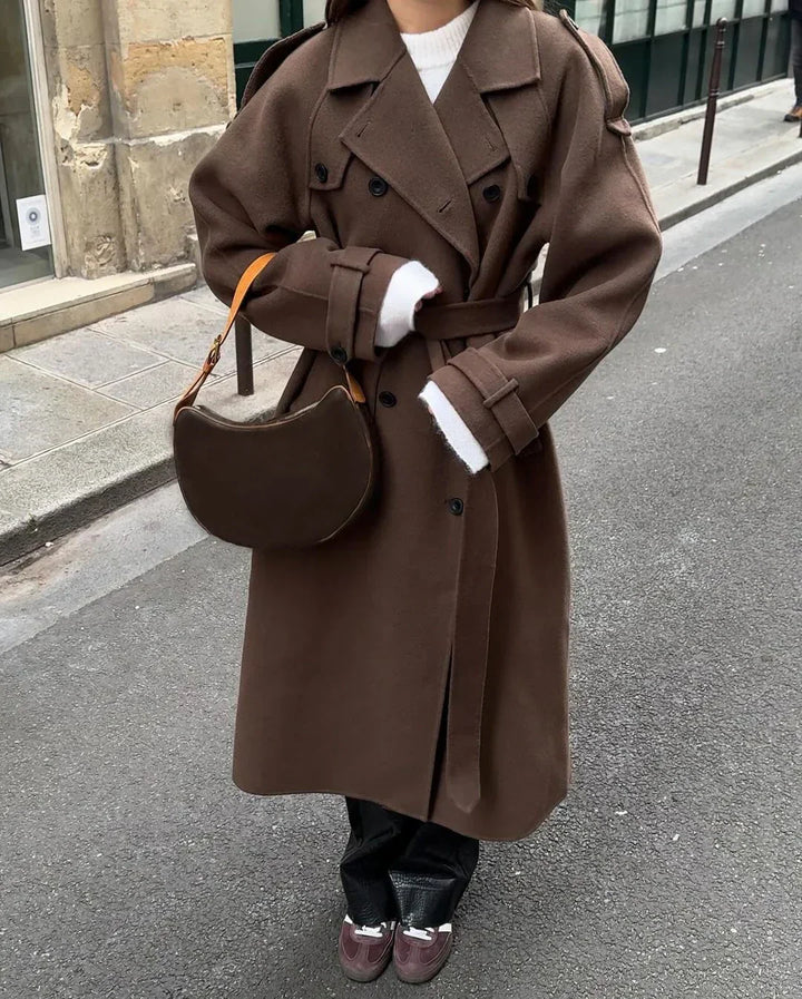 Women's Classic Belted Long Trench Coat