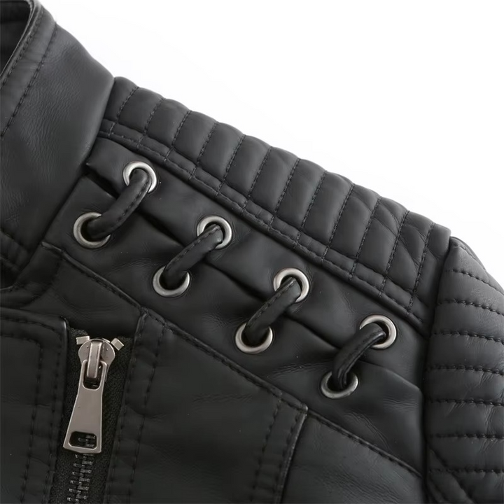 Women's PU Leather Motorcycle Jacket – Slim Fit, Zipper Closure, 12 Colors