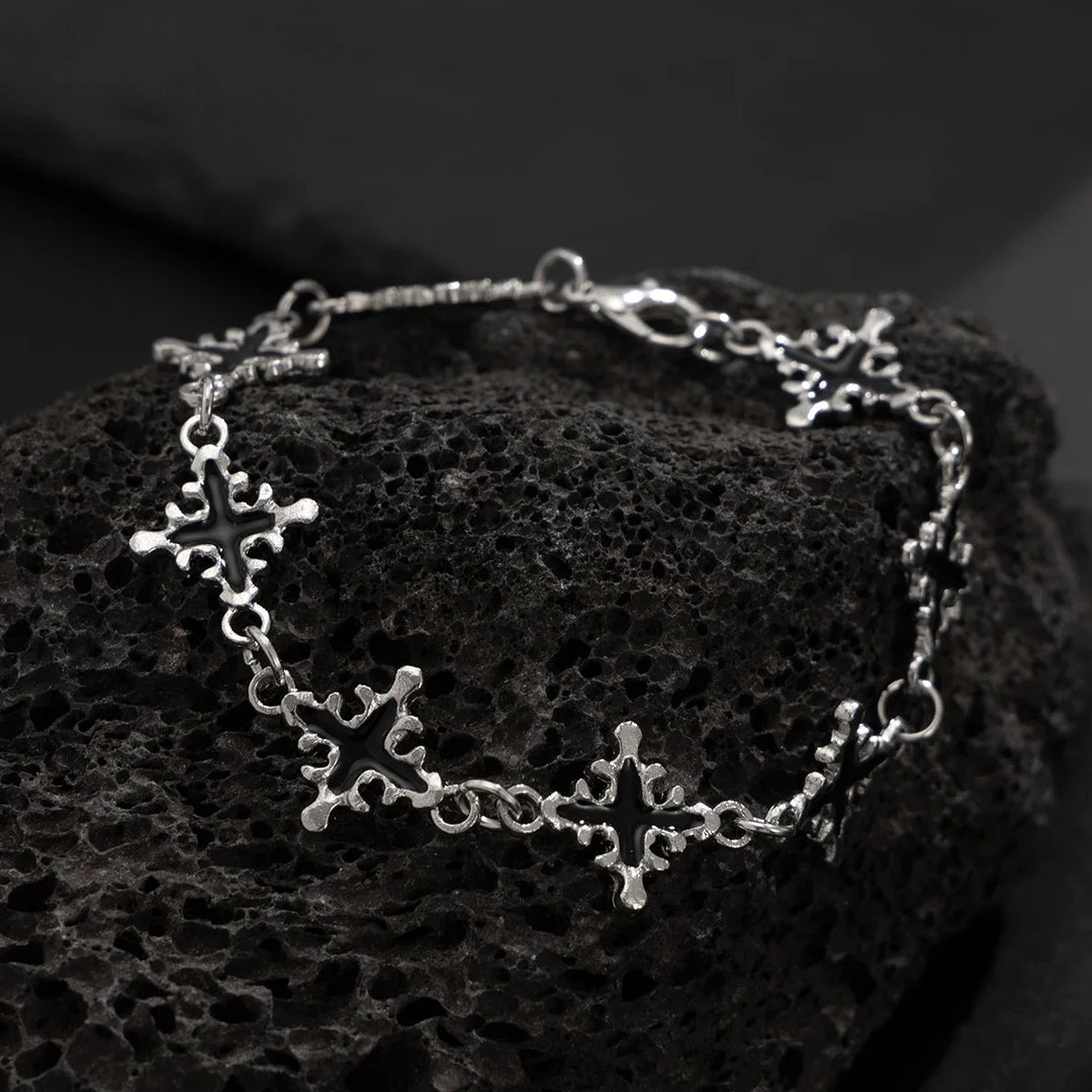 Obsidian Stone Cross Bracelet for Stylish Accessories