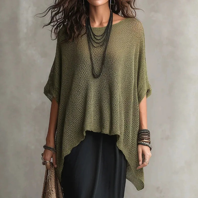 Selene | Women's Batwing Sleeve Knitted Blouse-Omni Prime Goods
