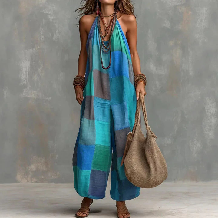 Selene | Women's Boho Halter Jumpsuit-Omni Prime Goods