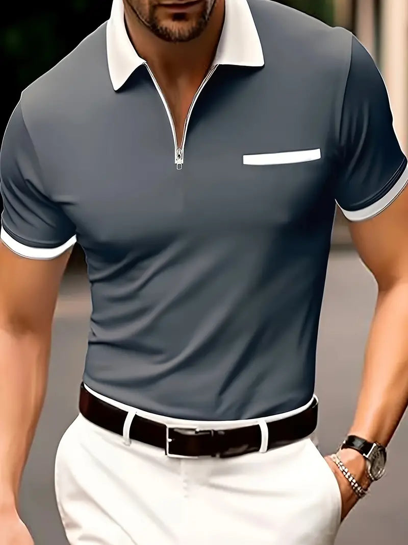 Seth | Men's Breathable V-Neck Golf Shirt-Omni Prime Goods