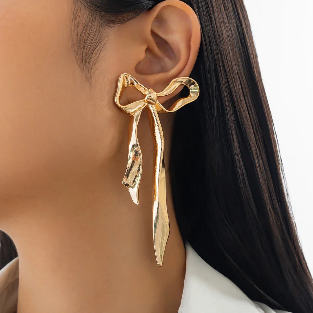 Stylish Ribbon Bow Earrings for Elegant Fashion Statements