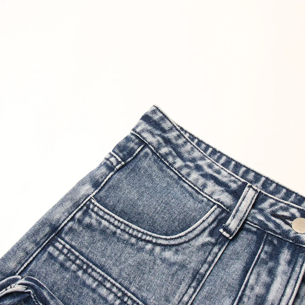 Sierra | Women's Cargo Pocket Denim Skirt-Omni Prime Goods