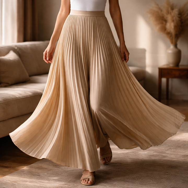 Simona | Women's Pleated A-Line Skirt-Omni Prime Goods