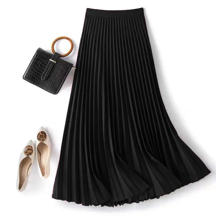 Simona | Women's Pleated A-Line Skirt-Omni Prime Goods