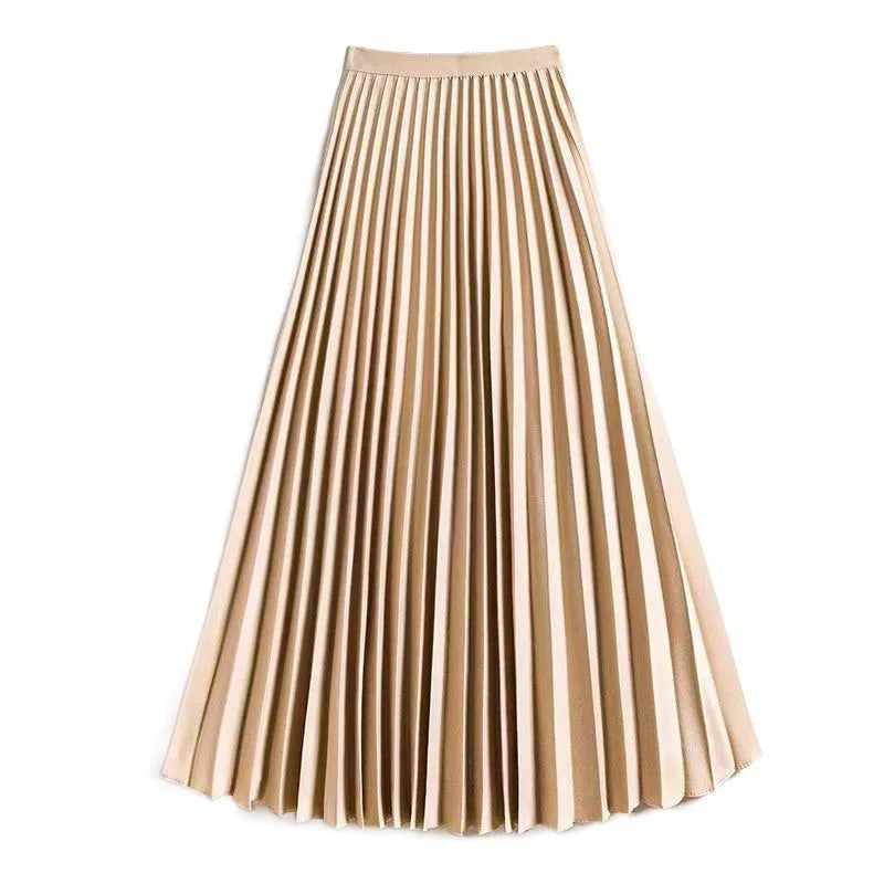 Simona | Women's Pleated A-Line Skirt-Omni Prime Goods