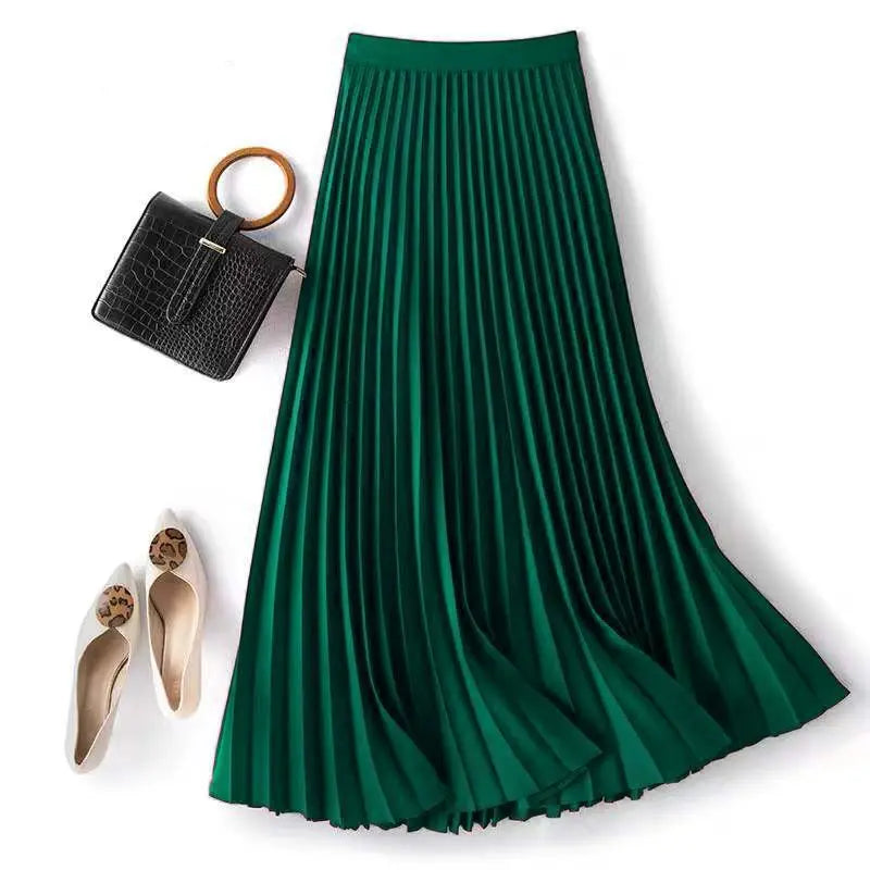 Simona | Women's Pleated A-Line Skirt-Omni Prime Goods
