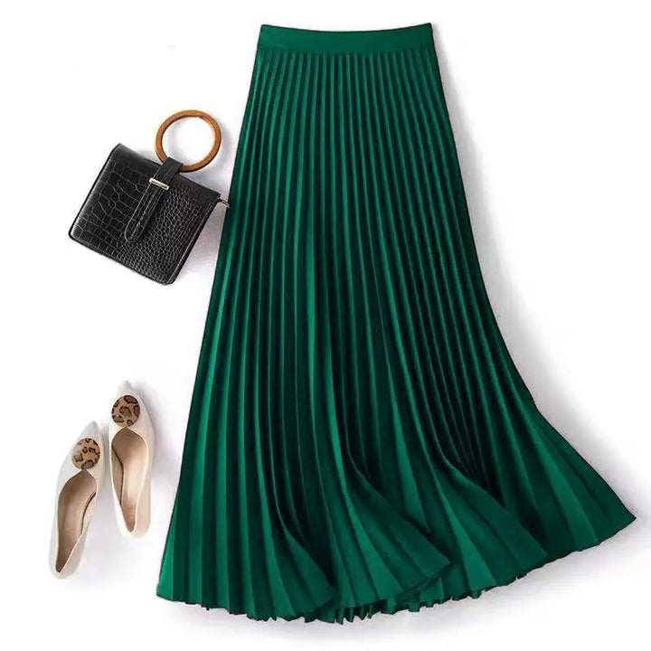 Simona | Women's Pleated A-Line Skirt-Omni Prime Goods