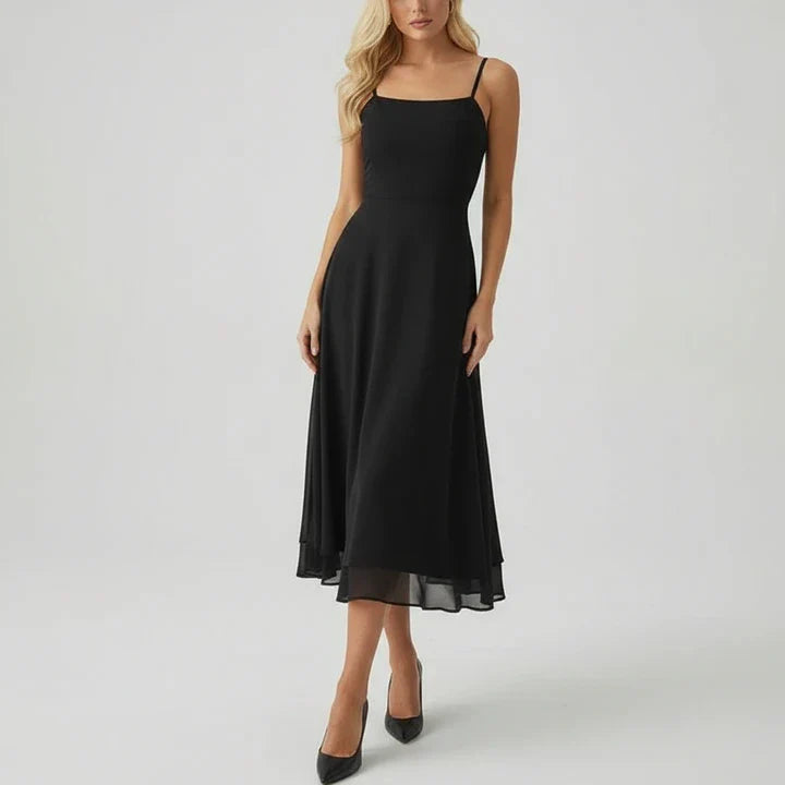 Elegant Sleeveless A-Line Midi Dress for Women