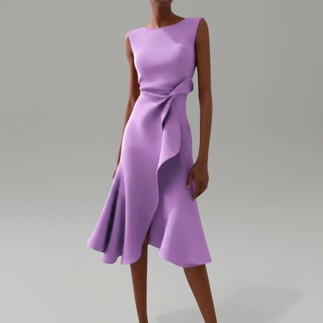 Elegant Sleeveless A-Line Midi Dress for Women