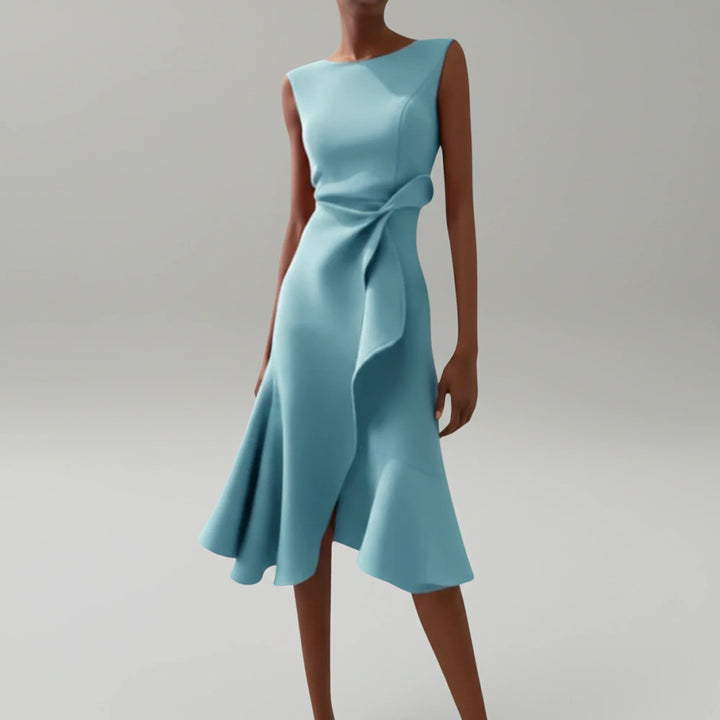 Elegant Sleeveless A-Line Midi Dress for Women