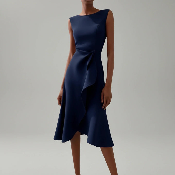 Elegant Sleeveless A-Line Midi Dress for Women