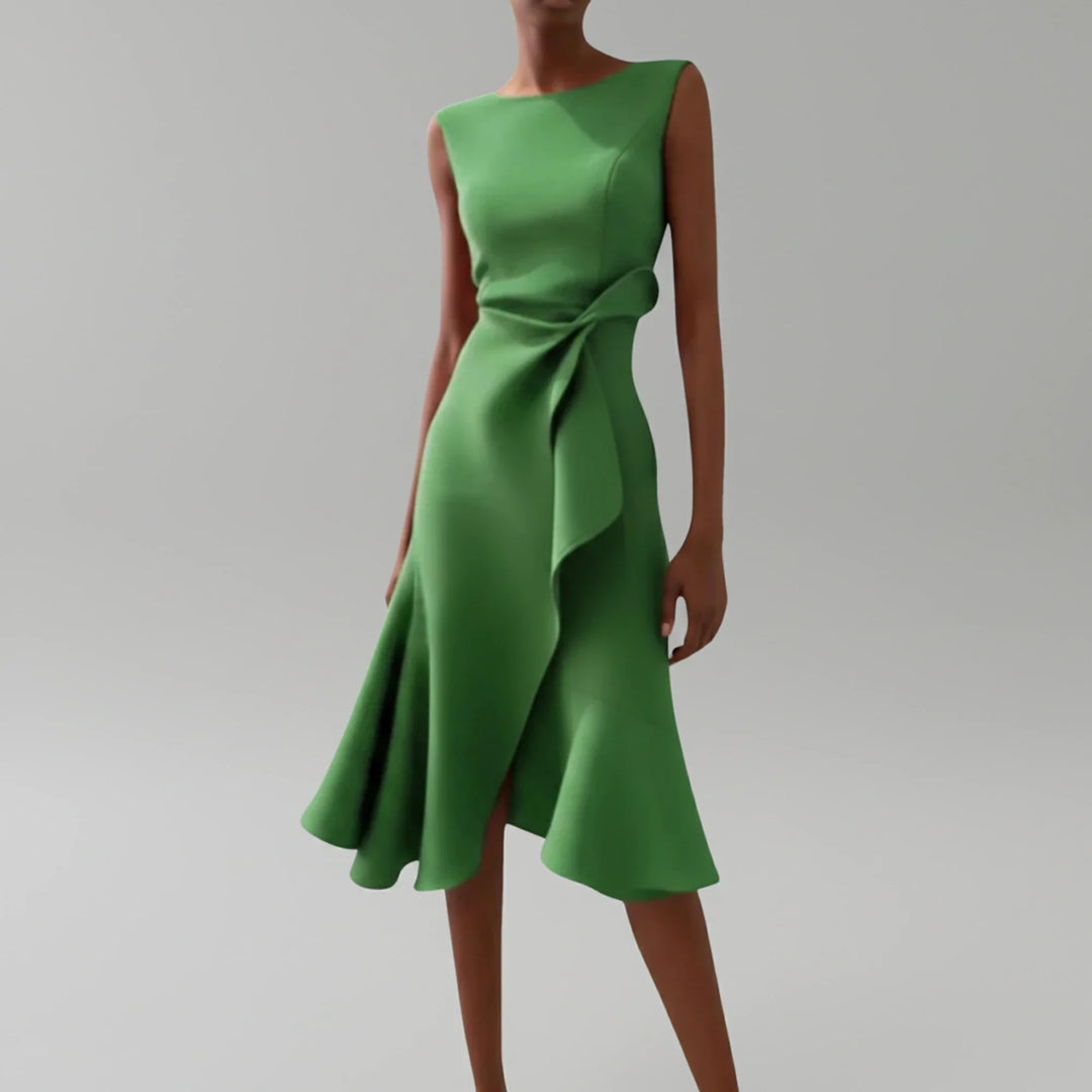 Elegant Sleeveless A-Line Midi Dress for Women