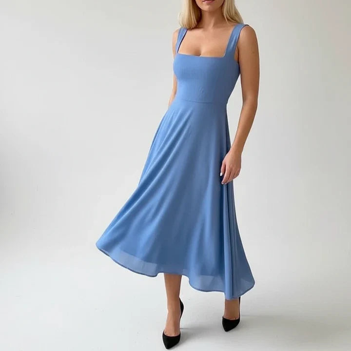 Elegant Sleeveless A-Line Midi Dress for Women