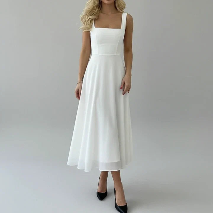 Elegant Sleeveless A-Line Midi Dress for Women