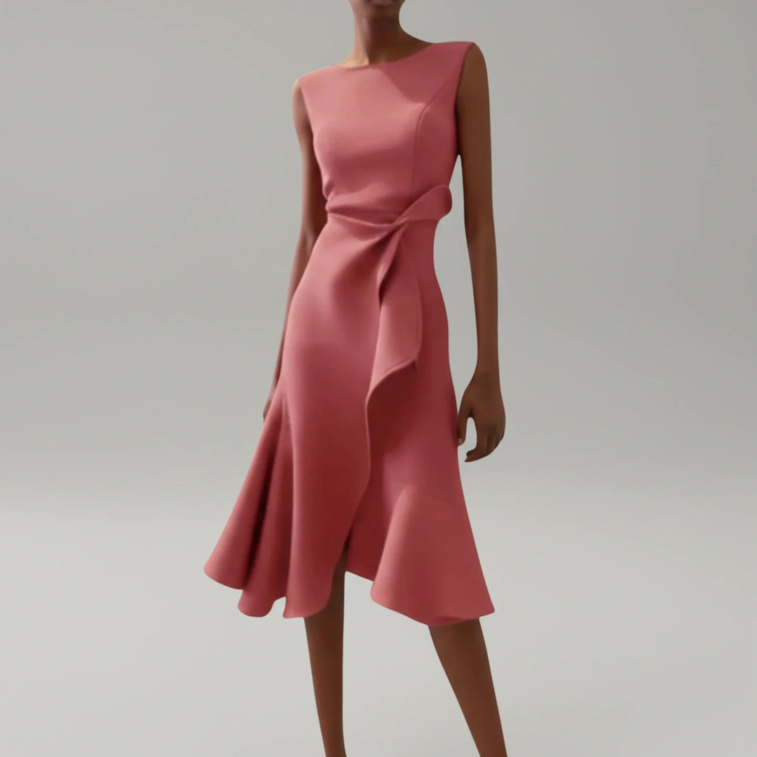 Elegant Sleeveless A-Line Midi Dress for Women