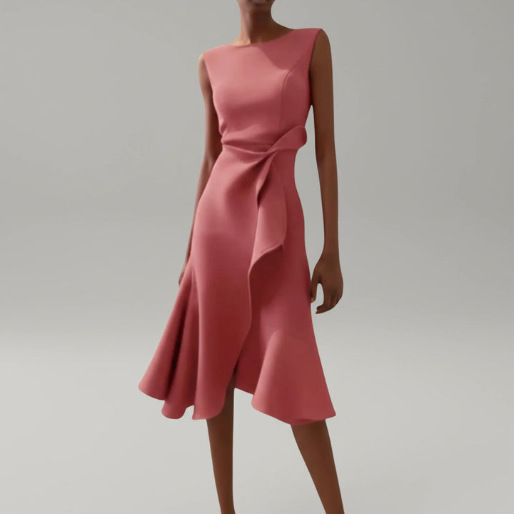 Elegant Sleeveless A-Line Midi Dress for Women