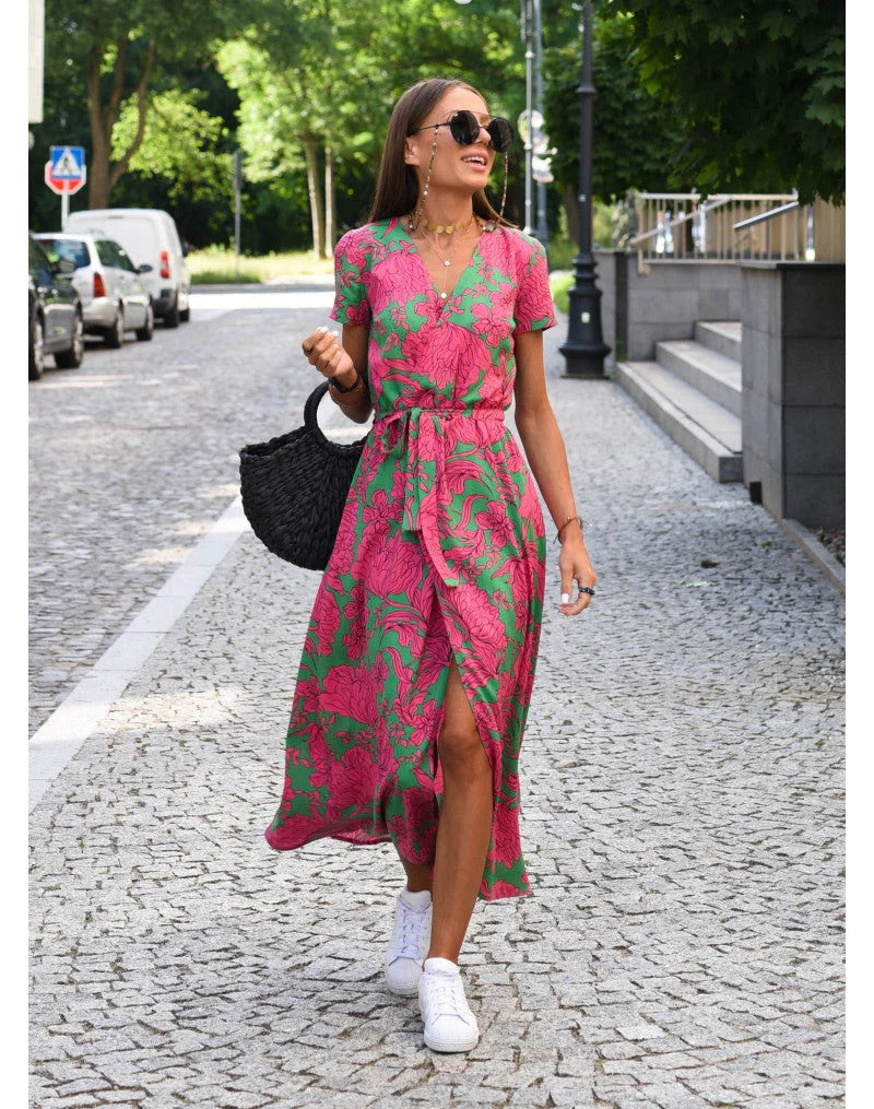 Women's Sleeveless V-Neck Midi Dress for Effortless Style