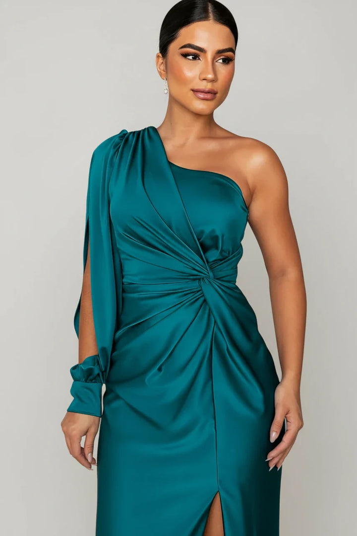 Elegant One Shoulder Slit Maxi Dress for Women