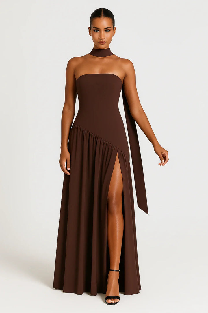Sophia | Women's Slit Strapless Maxi Dress