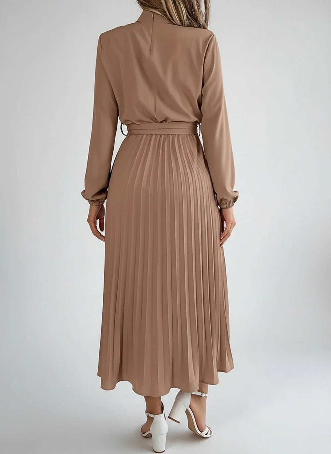 Sophia | Women's Long Sleeve A-Line Midi Dress-Omni Prime Goods