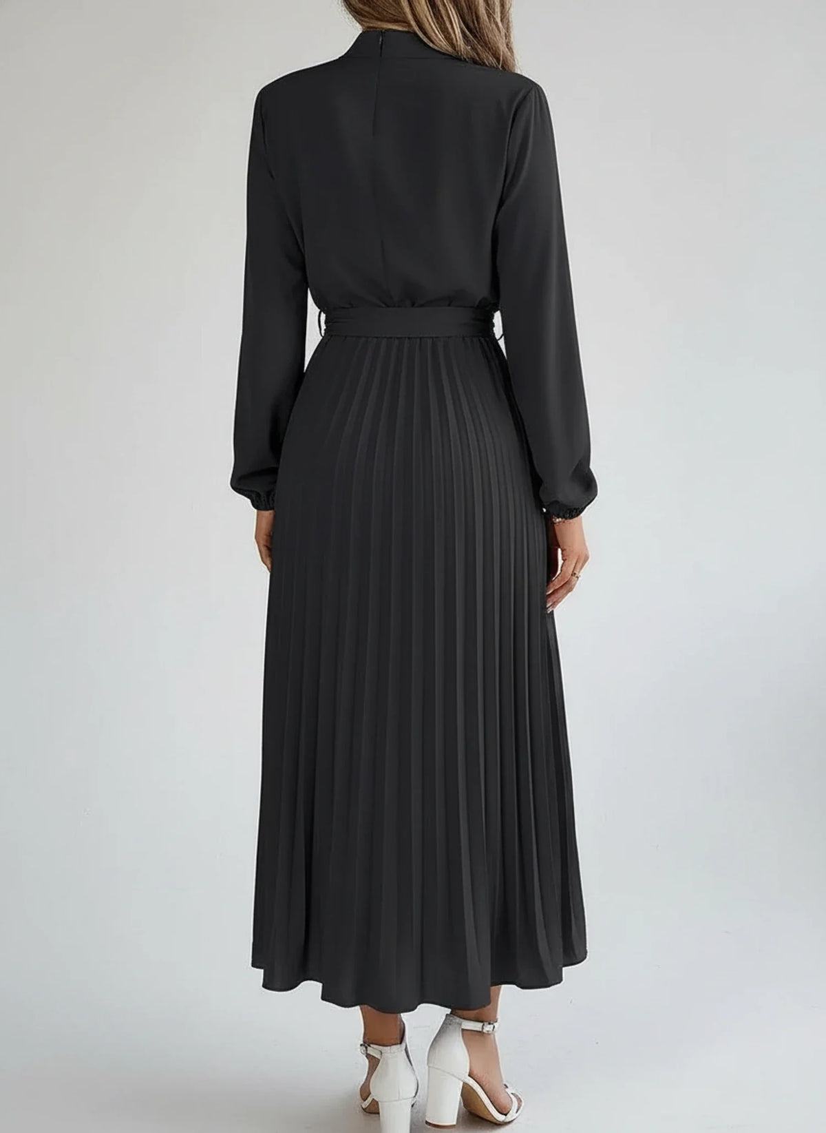 Sophia | Women's Long Sleeve A-Line Midi Dress-Omni Prime Goods