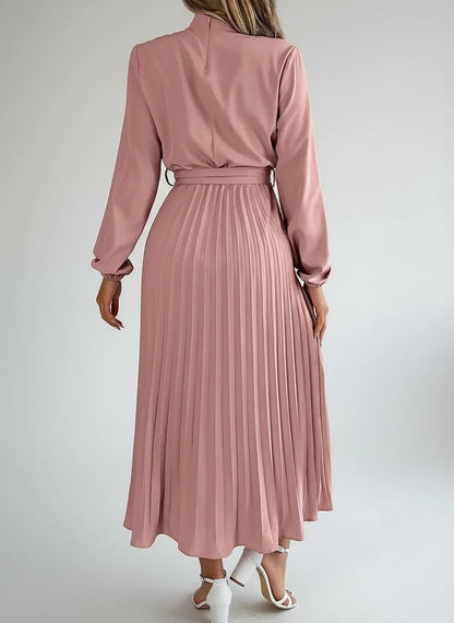 Sophia | Women's Long Sleeve A-Line Midi Dress-Omni Prime Goods