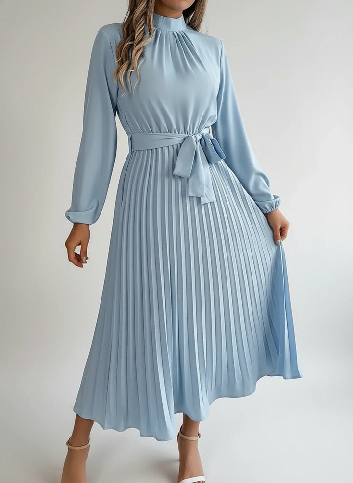 Sophia | Women's Long Sleeve A-Line Midi Dress-Omni Prime Goods