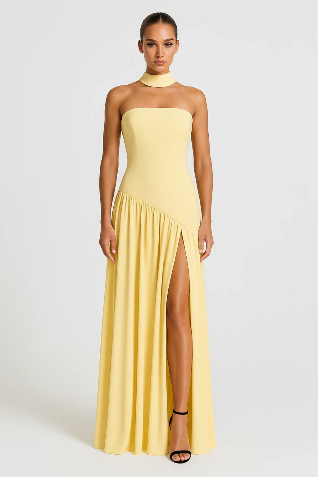 Sophia | Women's Slit Strapless Maxi Dress-Omni Prime Goods
