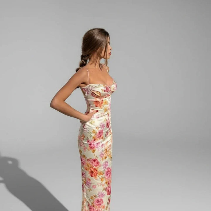Elegant Women's Spaghetti Strap Bodycon Midi Dress