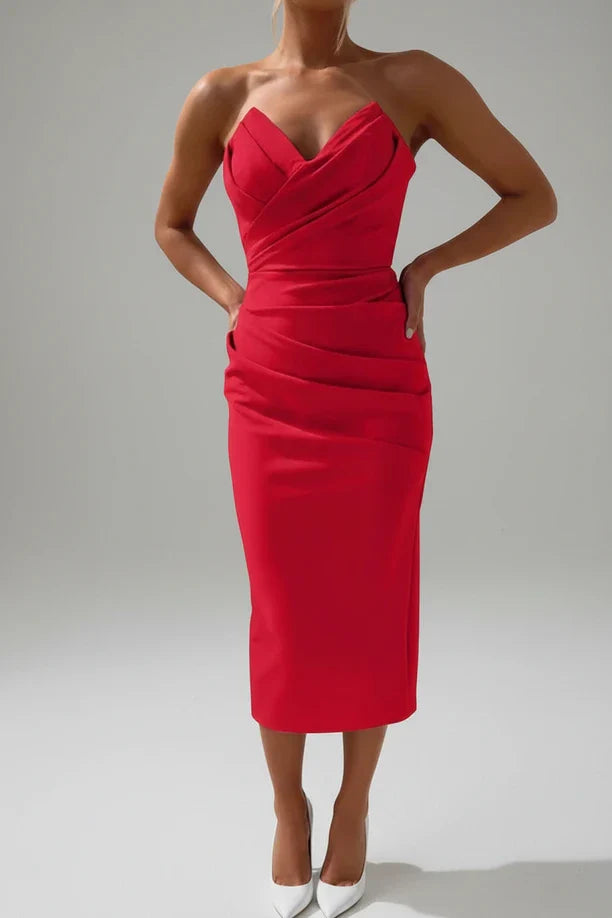 Sophia | Women's Strapless Bodycon Midi Dress
