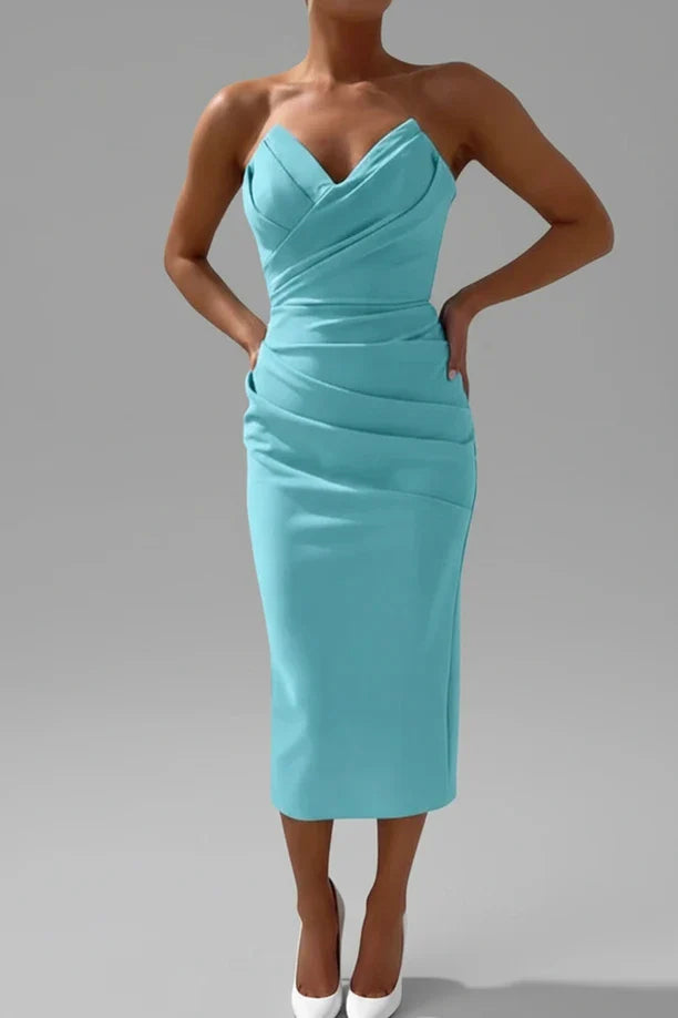 Sophia | Women's Strapless Bodycon Midi Dress