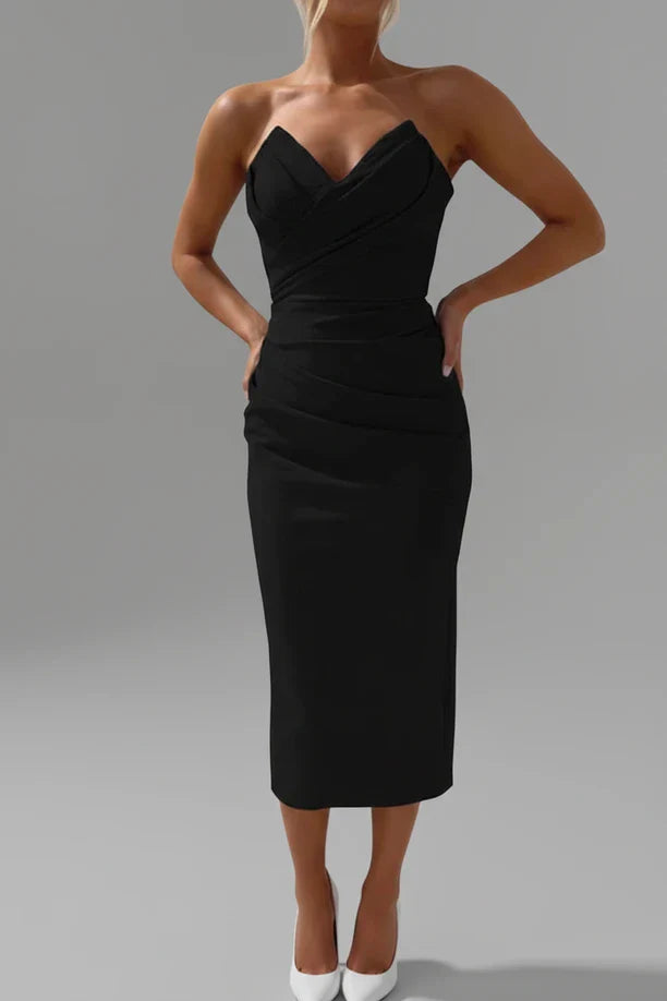 Sophia | Women's Strapless Bodycon Midi Dress