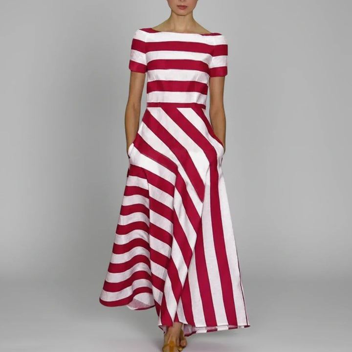 Sarah | Women's Striped A-Line Midi Dress for Effortless Style