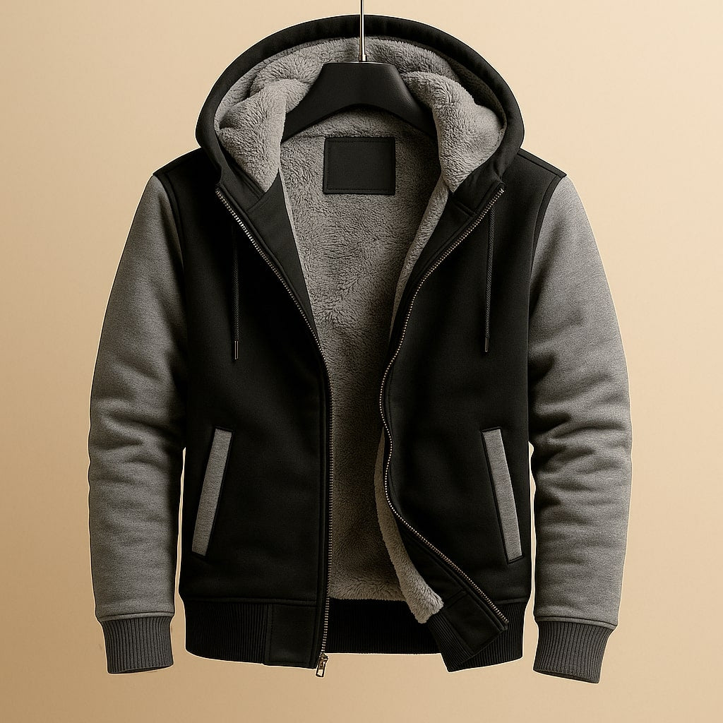 Men's Warm Lined Hooded Jacket