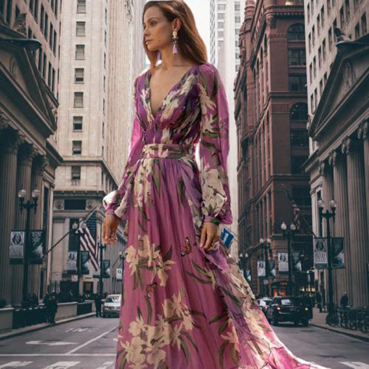 Torill | Women's Elegant Autumn Maxi Dress