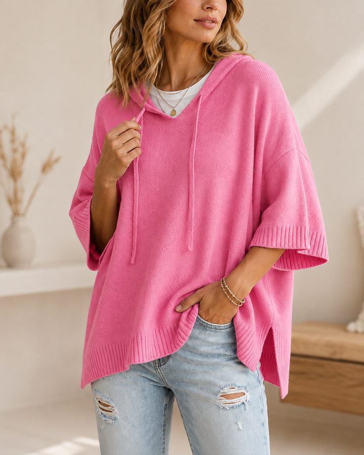 Women's Casual Hoodie with 3/4 Sleeves