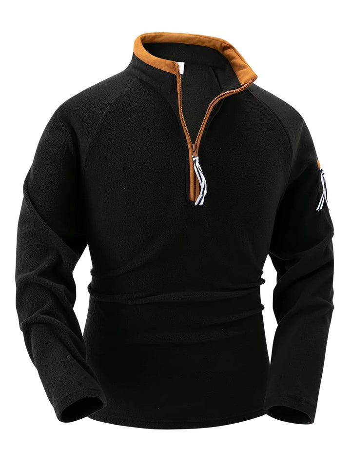 Men's Zippered Stand Collar Sweater - Cozy and Stylish