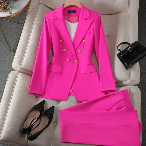 Women's Elegant Stretch Fitted Pantsuit
