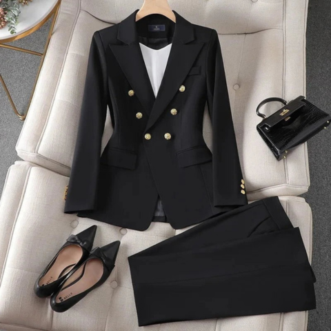 Women's Elegant Stretch Fitted Pantsuit