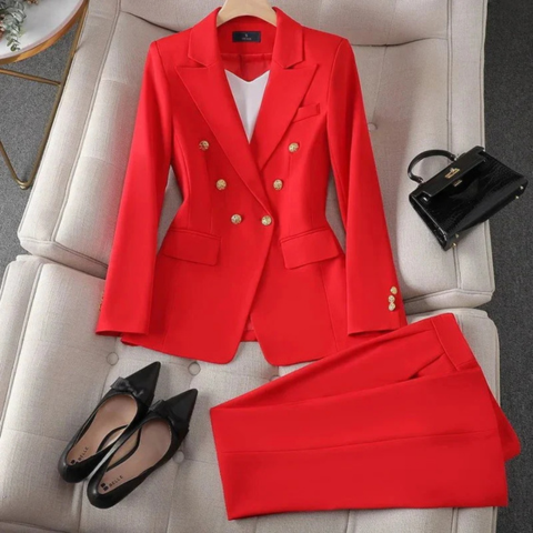 Women's Elegant Stretch Fitted Pantsuit