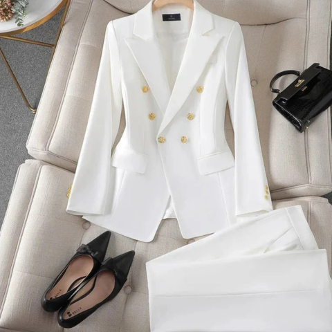 Women's Elegant Stretch Fitted Pantsuit