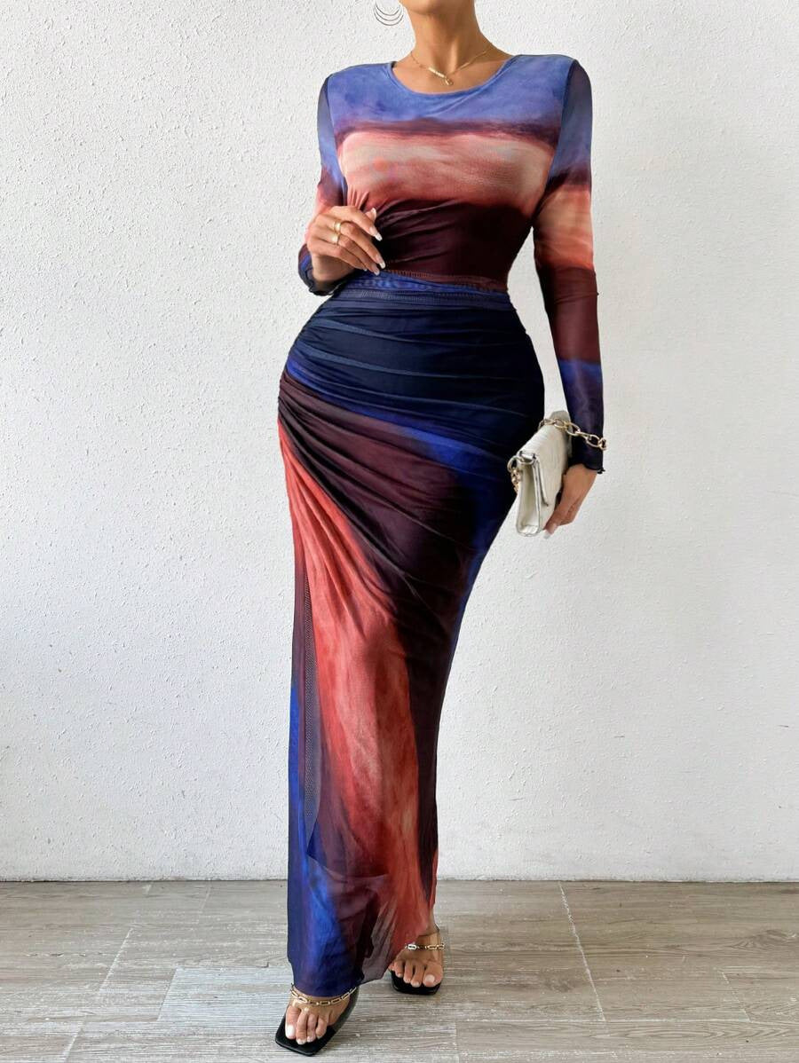 Tatum | Women's Long Sleeve Bodycon Maxi Dress-Omni Prime Goods