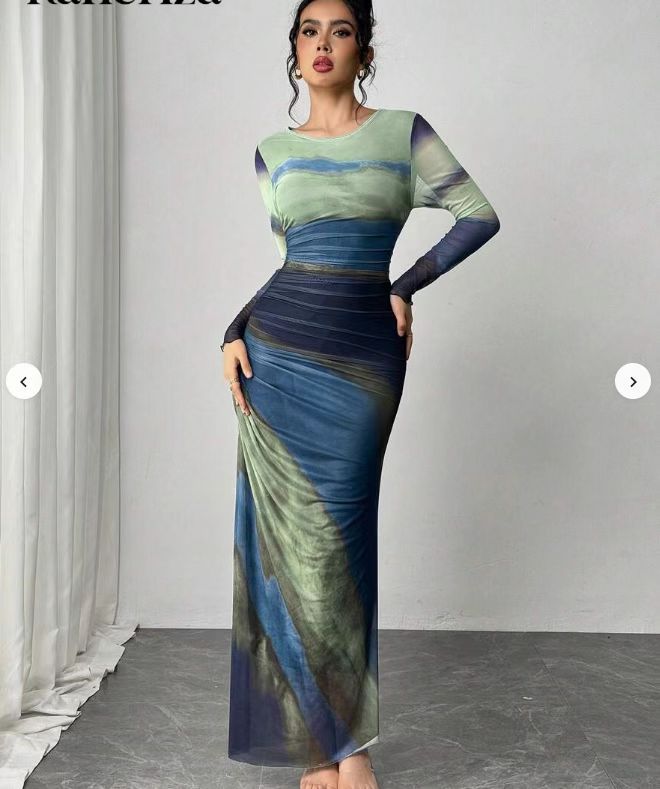 Tatum | Women's Long Sleeve Bodycon Maxi Dress-Omni Prime Goods